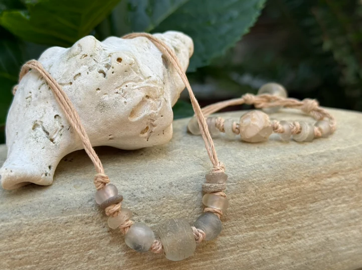 Ancient Ghana Glass Woven Necklace - Image 3
