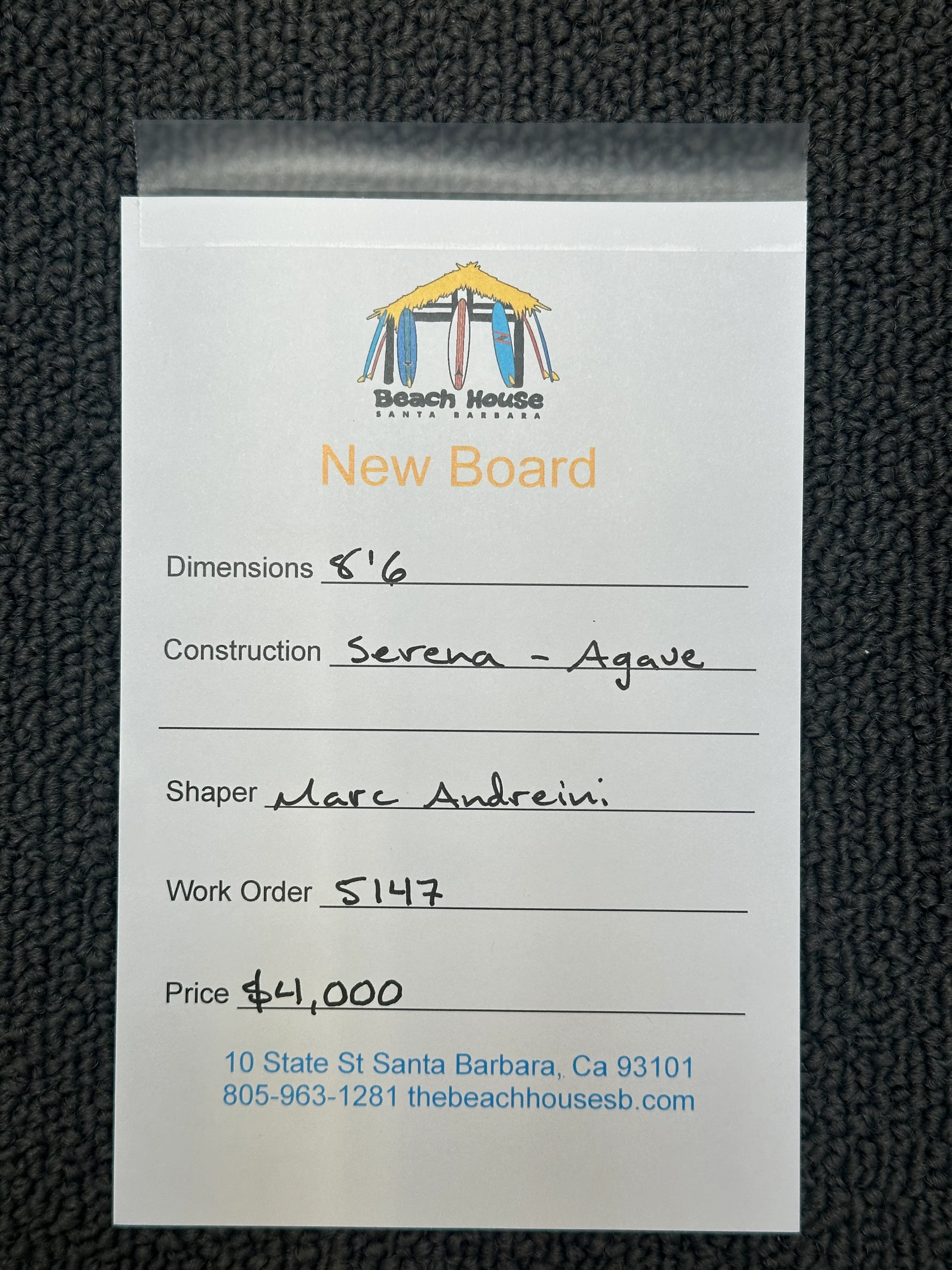 *SOLD* Andreini | 8'6" Serena - Image 3
