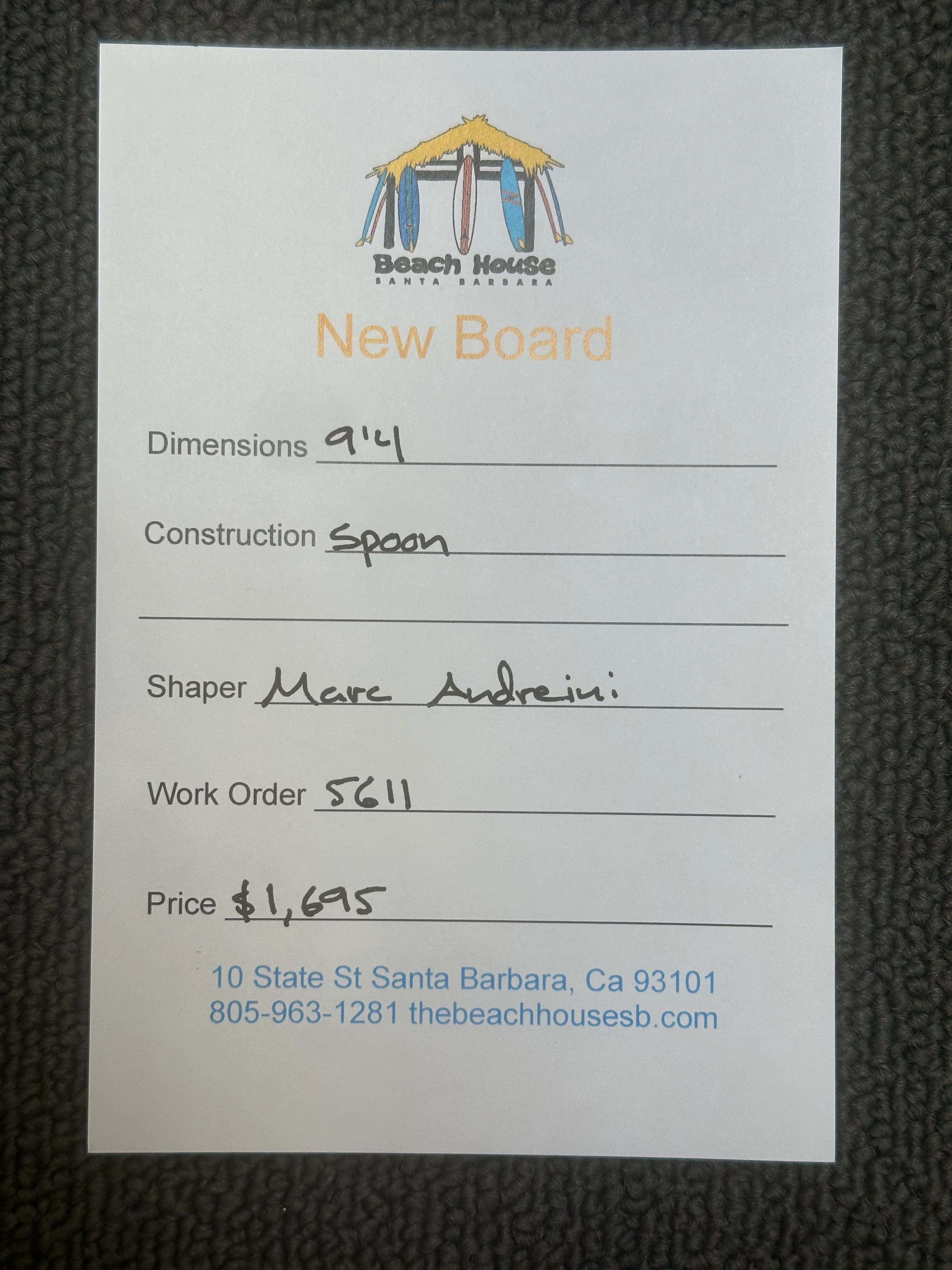 *SOLD* Andreini | 9'4" Spoon - Image 3