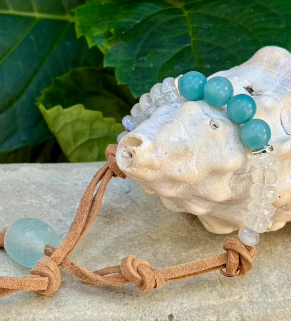 Moonstone Tides Suede Leather Bracelet - Image 2