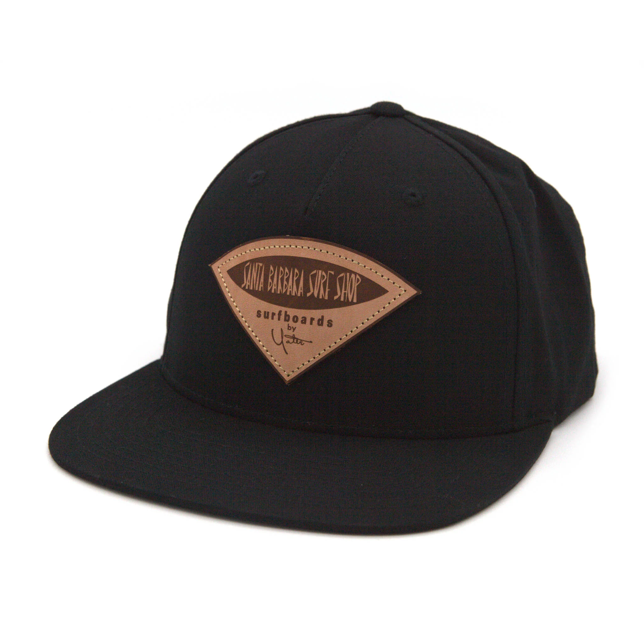 Santa Barbara Surf Shop Leather Patch Snapback Hat - Image 4