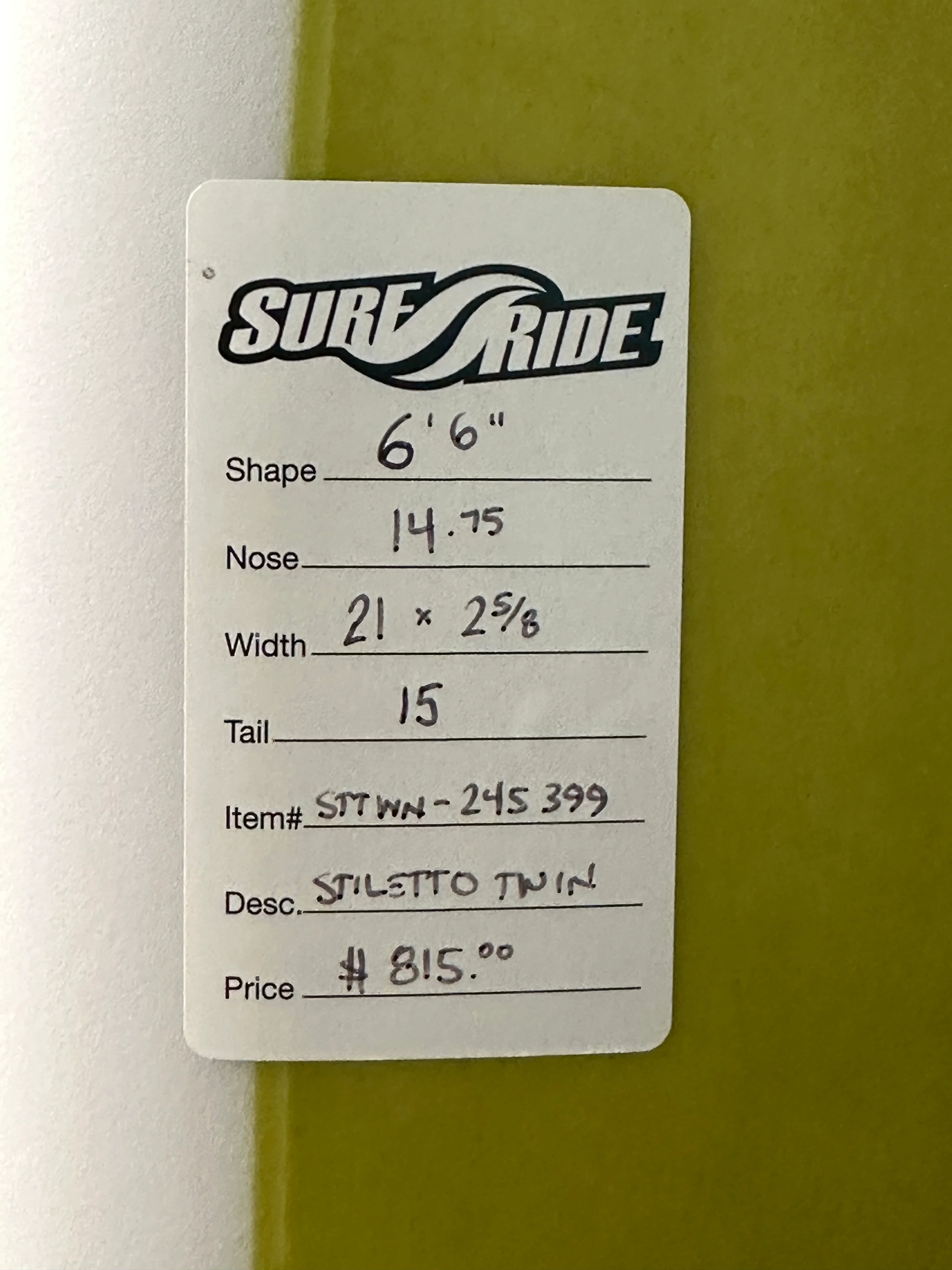 Surf Ride | 6'6" Stiletto Twin - Image 3